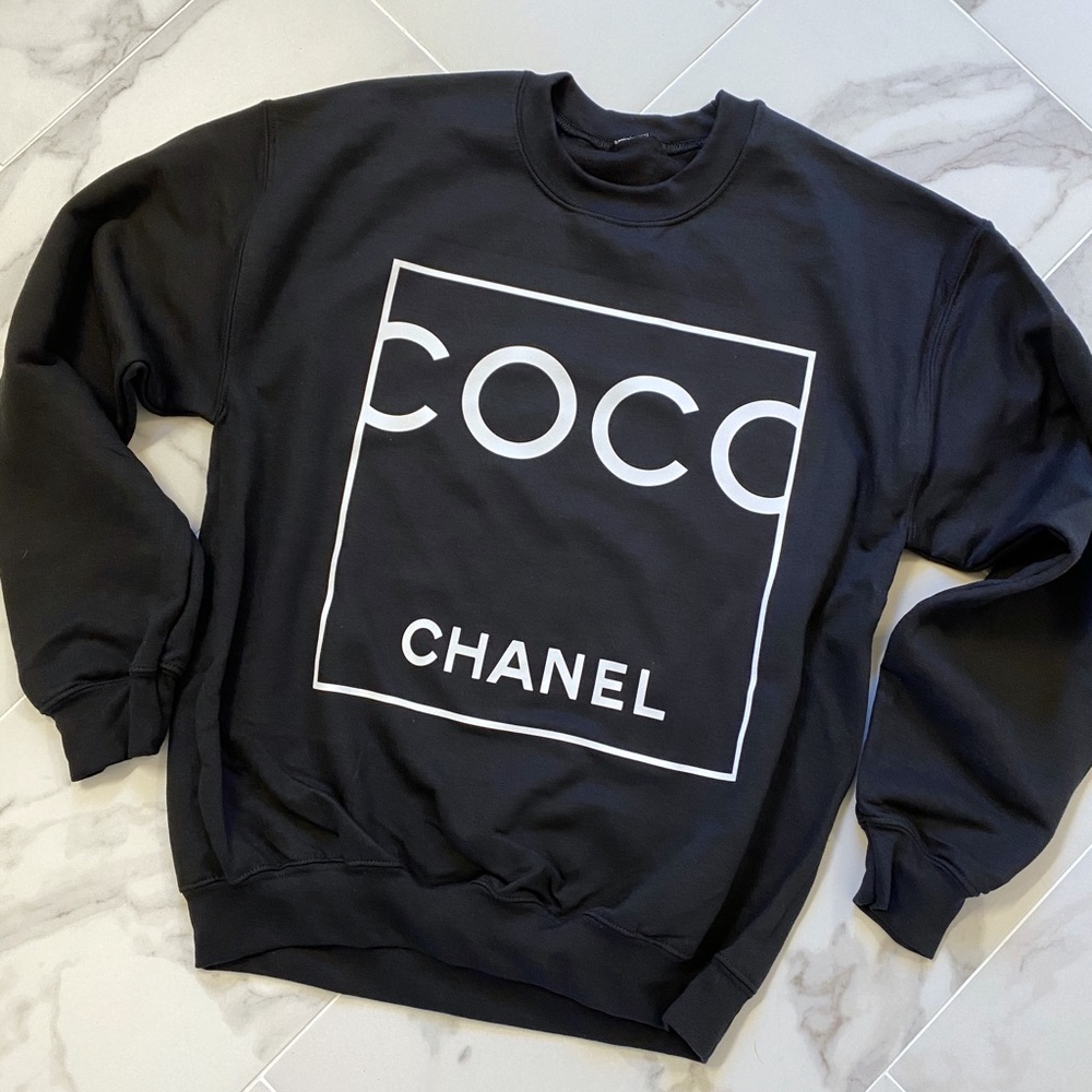 Coco Chanel Black Sweatshirt S-3X